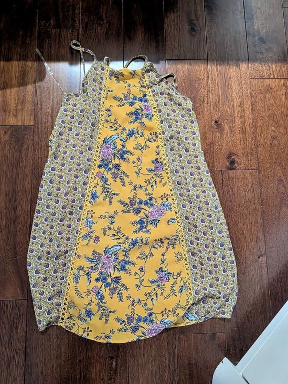 Floral Tank Top in Yellow & Purple Like New